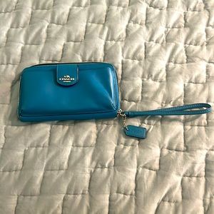 Blue Coach wristlet